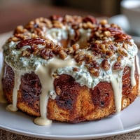 High-protein cinnamon raisin bagels topped with creamy Greek yogurt glaze, perfect for a healthy breakfast or post-workout snack.  