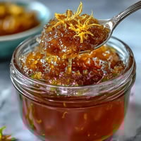 A jar of golden dandelion jelly, spread on warm buttered toast with fresh blossoms on the side.