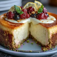 No-Bake Lemon Cheesecake Jars with vibrant lemon curd and fresh berries in glass jars.