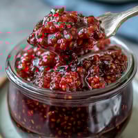 Vibrant raspberry lemon chia jam with fresh berries, bright citrus zest, and natural chia thickening—perfect for toast or yogurt.