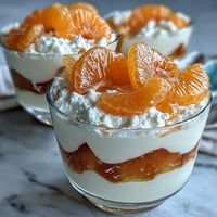 Bright Mandarin Orange Creamsicle Jello Salad with fluffy cream cheese swirls.