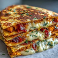 Golden-brown sweet potato quesadilla triangles bursting with melty cheese and savory spices.